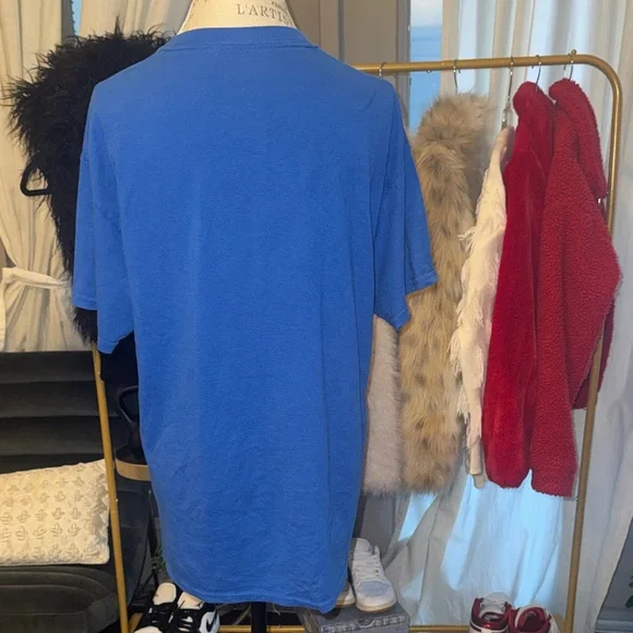 Gildan Classic Blue Short Sleeve Tee Men’s Large Basic T-Shirt - Picture 3 of 5